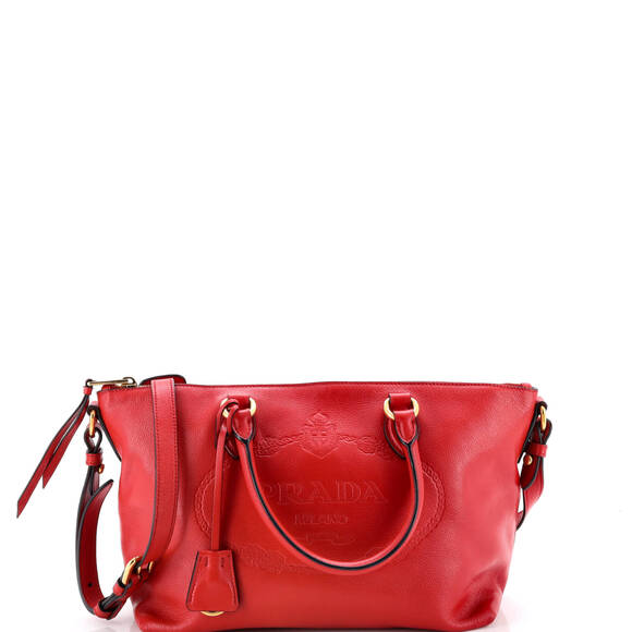 Prada Embossed Logo Convertible Tote #233477P12B